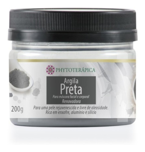 Máscara facial para pele phytoterápica argila preta 200g