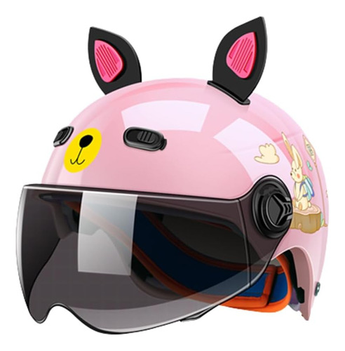 Lindo Casco De Motocicleta Para Niños Con Orejas De Gato