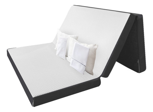 Colchón Matrimonial Plegable + Sábanas Protector + Almohada Blanco