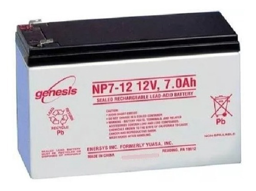 Batería Recargable Genesis Np7-12 12v 7ah 7.2ah