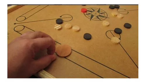 Jogo de tabuleiro profissional Carrom indoor - 20 mm tamanho grande 29  polegadas