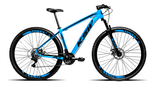 Bicicleta Aro 29 Masculina Ksw Aluminio 21 Marchas Mtb Mcz18 Cor Azul-claro Tamanho Do Quadro 17