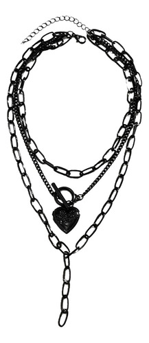 Collar En Capas Collar De Cadena De Eslabones En Corazón