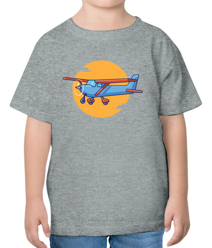 Playera Para Niño Nanous Aircraft Avión Cessna Al Atardecer