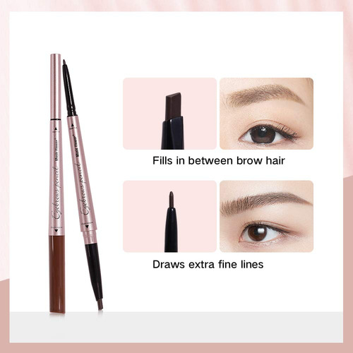 Lápiz De Cejas - Pluma Negra De Doble Punta Para Cejas Y Láp