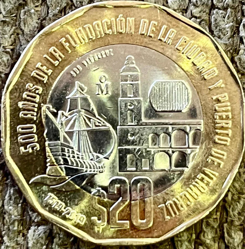 Moneda 20 Pesos, 500 Años De La Ciudad Y Puerto De Veracruz