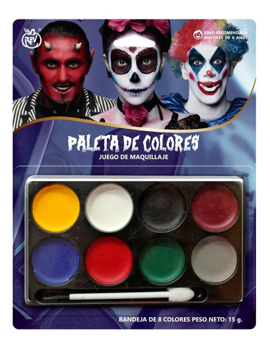 Maquillaje Paleta De Colores Rostro Disfraz Halloween Fiesta