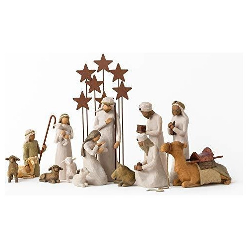 Figuras De Inicio De La Natividad Del Sauce Con Los Tres Rey