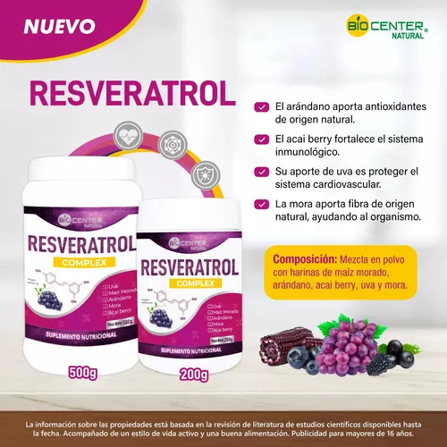 Resveratrol Complex 500mg Biocenter Natural 100 Capsulas