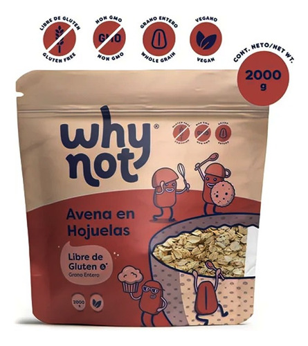 Avena En Hojuelas Why Not 2 Kg Sin Gl - Kg a $25050