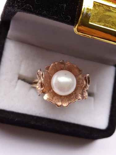 Anillo Oro 18 Klts Con Perla Cultivada Nuevo Envío Gratis