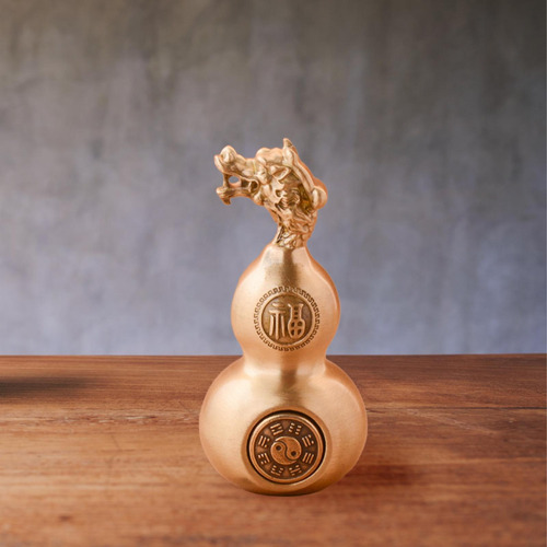 Mini Calabaza China De Latón, Adorno Feng Shui, Estatuilla
