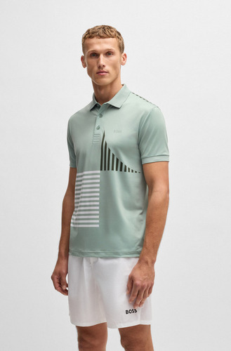 Polo Para Hombre Boss En Tejido Elástico Con Estampado
