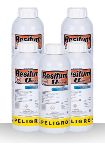 Resifum U 1lt Insecticida Control De Plagas Cucarachas 5 Pzs