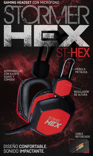 Imagen 2 de 4 de Auricular Gamer Con Mic Noga Stormer Hex Pc Gamer San Isidro