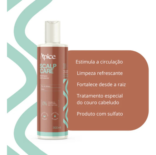 Shampoo Scalp Care 300ml Apice Estimulante Vegano Menta