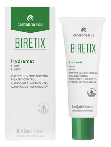 Biretix Hydramat 50ml Cantabria Labs Fluido Ligero Momento de aplicación Día Tipo de piel Mixta
