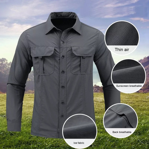 Camisas Masculinas Leve De Secagem Rápida Camisa Tática