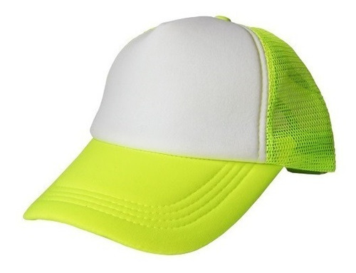 Pack De 10 Gorras Para Sublimar Color Amarillo Neon