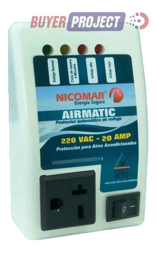 Protector De Voltaje Airmatic Nicomar 20a 220v 1 Toma 6-20r