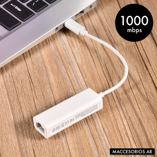 Imagen 8 de 10 de Adaptador Usb C 3.1 A Red / Ethernet Lan / Rj45 / Mac / Pc