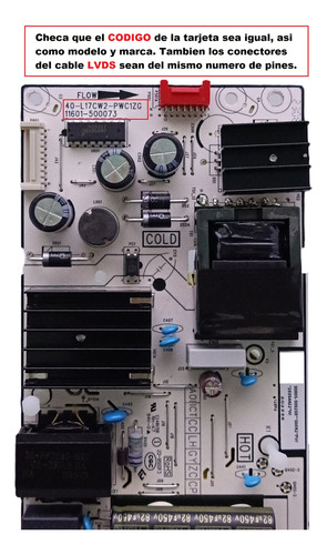 Fuente Tcl 65s45, 40-l17cw2-pwc12g (Usado)