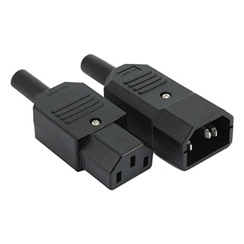 1 Par Macho C14 Hembra C13, Adaptador Línea De Toma De...