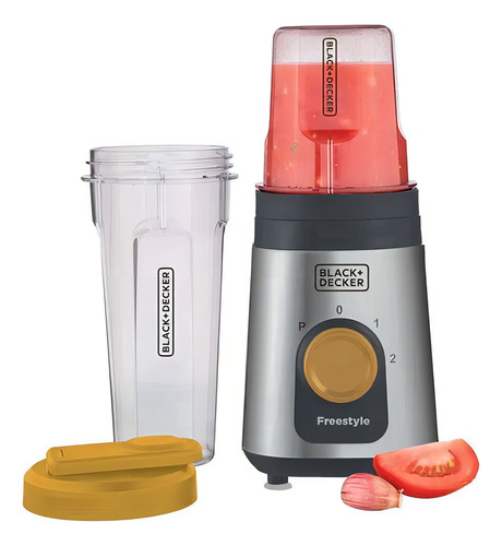 Mini Liquidificador Processador Black Decker 2x1 Portátil Cor Inox