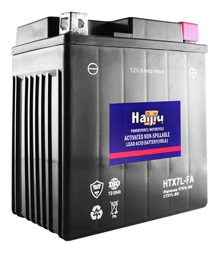 Imagen 2 de 9 de Batería Moto Haijiu Htx7l-fa Agm Gel Libre Mantenimiento.