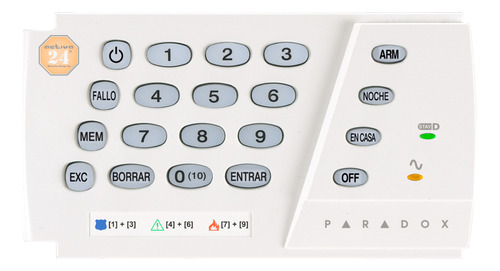 Paradox Alarma  Teclado Led  K636 Con Tapa