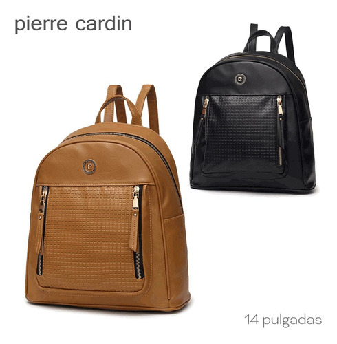 Mochila Pierre Cardin 21849 Color Negro Diseño de la tela