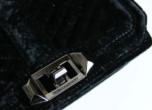 Rebecca Minkoff Cartera Cadena Terciopelo Chevron Nueva Envi