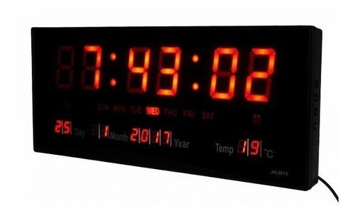 Reloj Pared Digital Led Alarma Calendario Temperatura Fecha