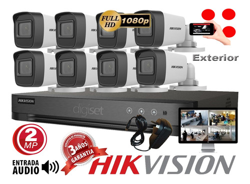 Kit Dvr Seguridad Camara Infrarrojo Exterior 8 Canales F Hd 