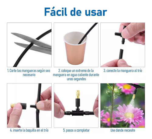 10 M Riego Jardín Sistema Manguera Goteo Con Conector Rápido