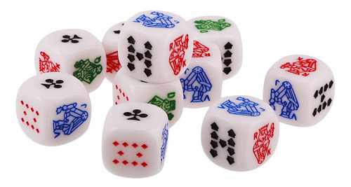 3 Paquete De 3 A 6 Unidades De 10 Dados De Póquer 3 Piezas