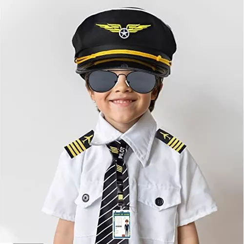Disfraz de piloto moderno con sombrero, aviador personalizado para