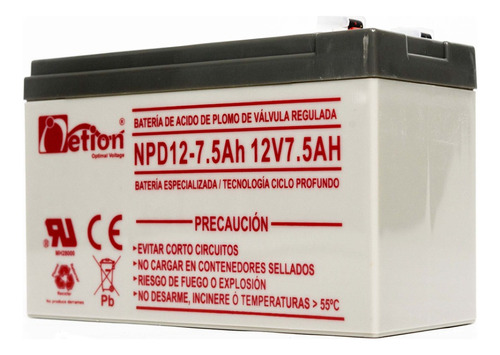 Bateria 12v 75 Ah Agm Sellada Seca Libre Ref Mt12750hr Mtek.