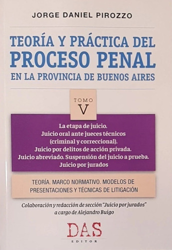 Teoria Y Practica Del Proceso Penal En Bs As T.5 Pirozzo 