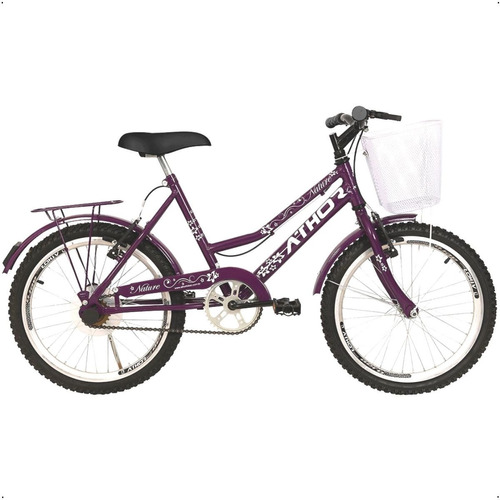 Bicicleta Infantil Feminina Athor Nature Aro 20 Com Cestão