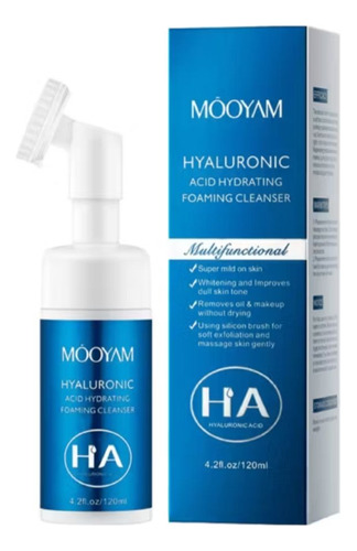 Limpiador Espuma Cepillo Facial Acido Hialuronico Vitamina C