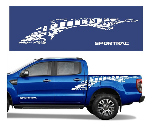 Adesivo Ford Ranger Sportrac 2013-2018 Faixa Lateral Branca Cor Branco