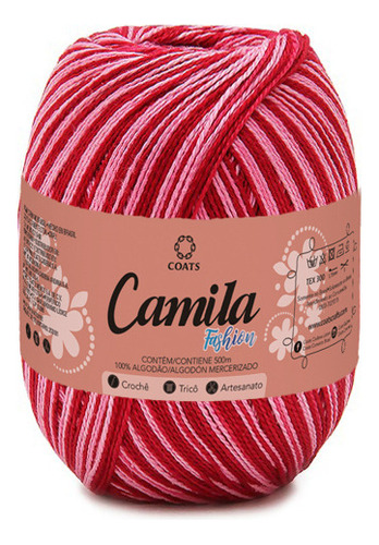 Linha Camila Fashion Matizada Crochê Tricô Varias Cores 500m Cor 05046 - Vinho/rosa