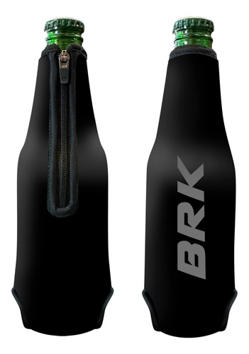 Porta Long Neck Garrafa 330ml Neoprene Preto Brk Com Zíper