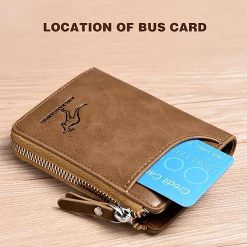 Carteras Aiks Kangaroo, Cartera De Cuero Con Bloqueo Rfid Texture Black