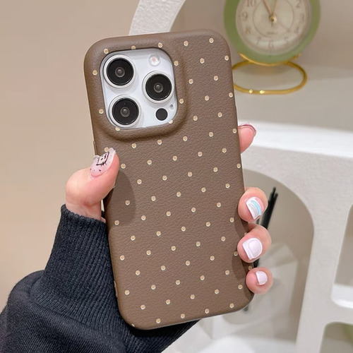 Funda Silicona Flexible Lunares Soft Tpu Para Iphone Marrón Iphone 15 Promax