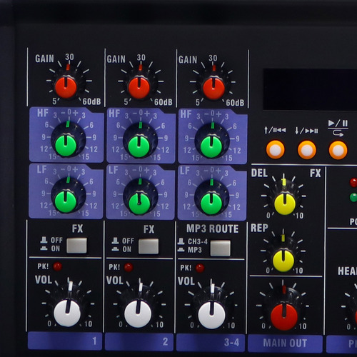 Mesa De Som Mixer 4 Canais Profissional 2 Microfone Sem Fio
