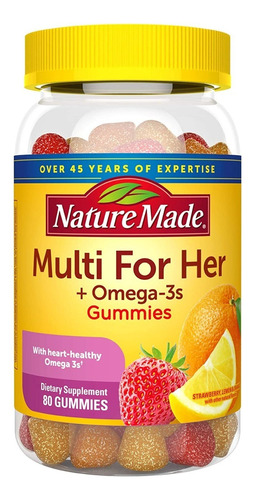 Nature Made Multivitamínico Para Mujer + Omega-3 Sabor Fresa Naranja