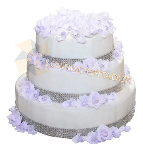 Imagen 9 de 10 de Galon Falso Strass Para Tortas Costura Y Decoraciones +++