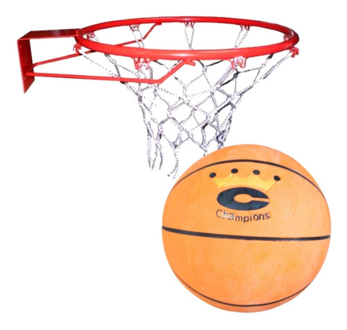 Aro De Basquet Nº5 Con Red + Pelota De Basketball Nº5 Pesada